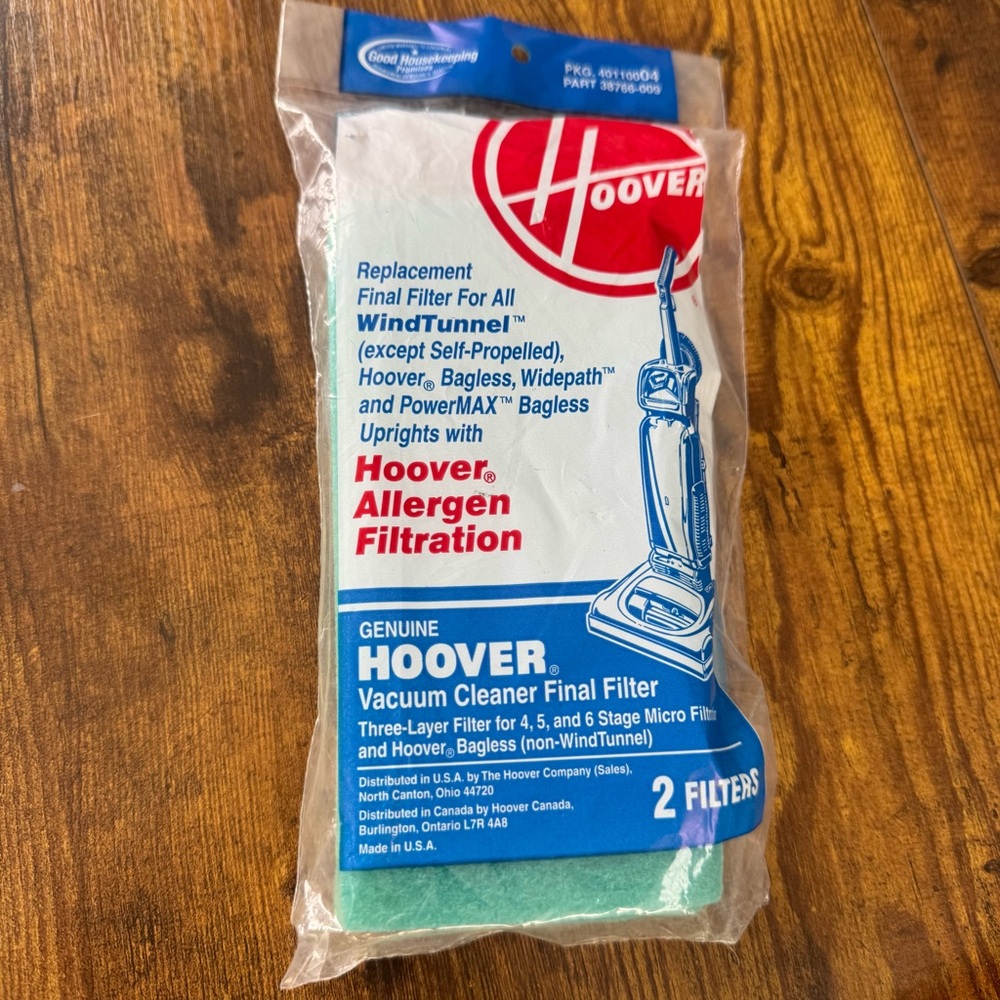 Hoover Allergen Final Filter 38766-009‎ Genuine OEM 2 Pack WindTunnel